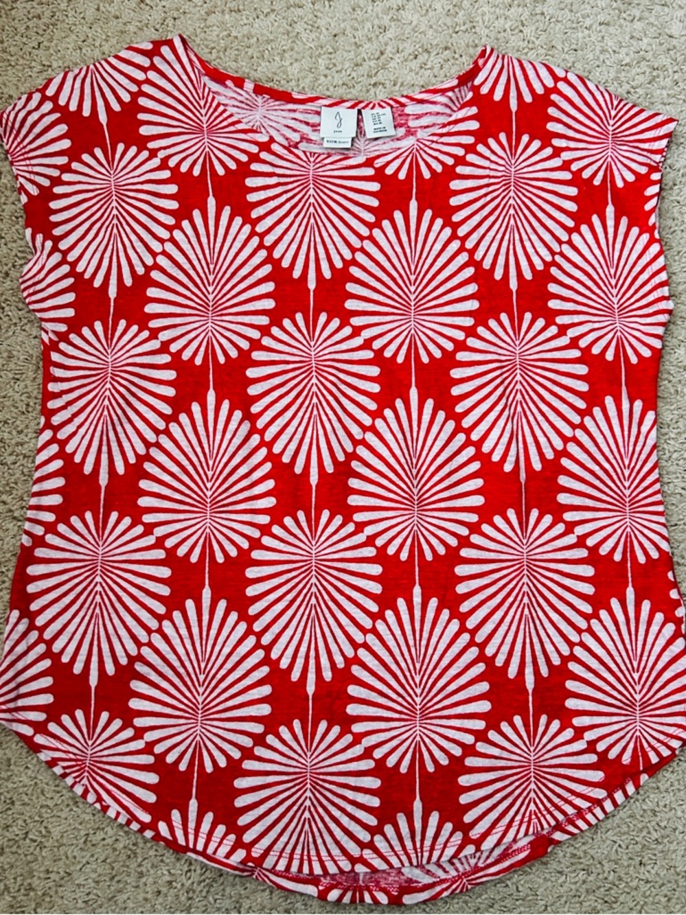 Joie red XL leaf pattern top